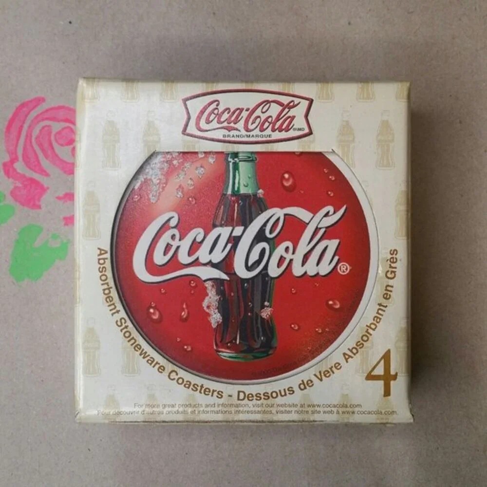 NEW Coca Cola Stoneware Coasters Set of 4